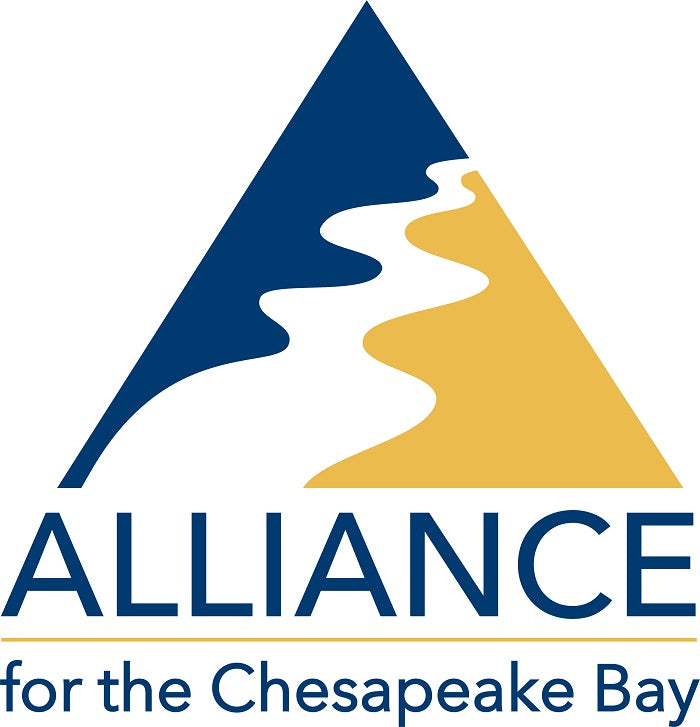 Logo of the Alliance for the Chesapeake Bay with blue, yellow, and white design elements.